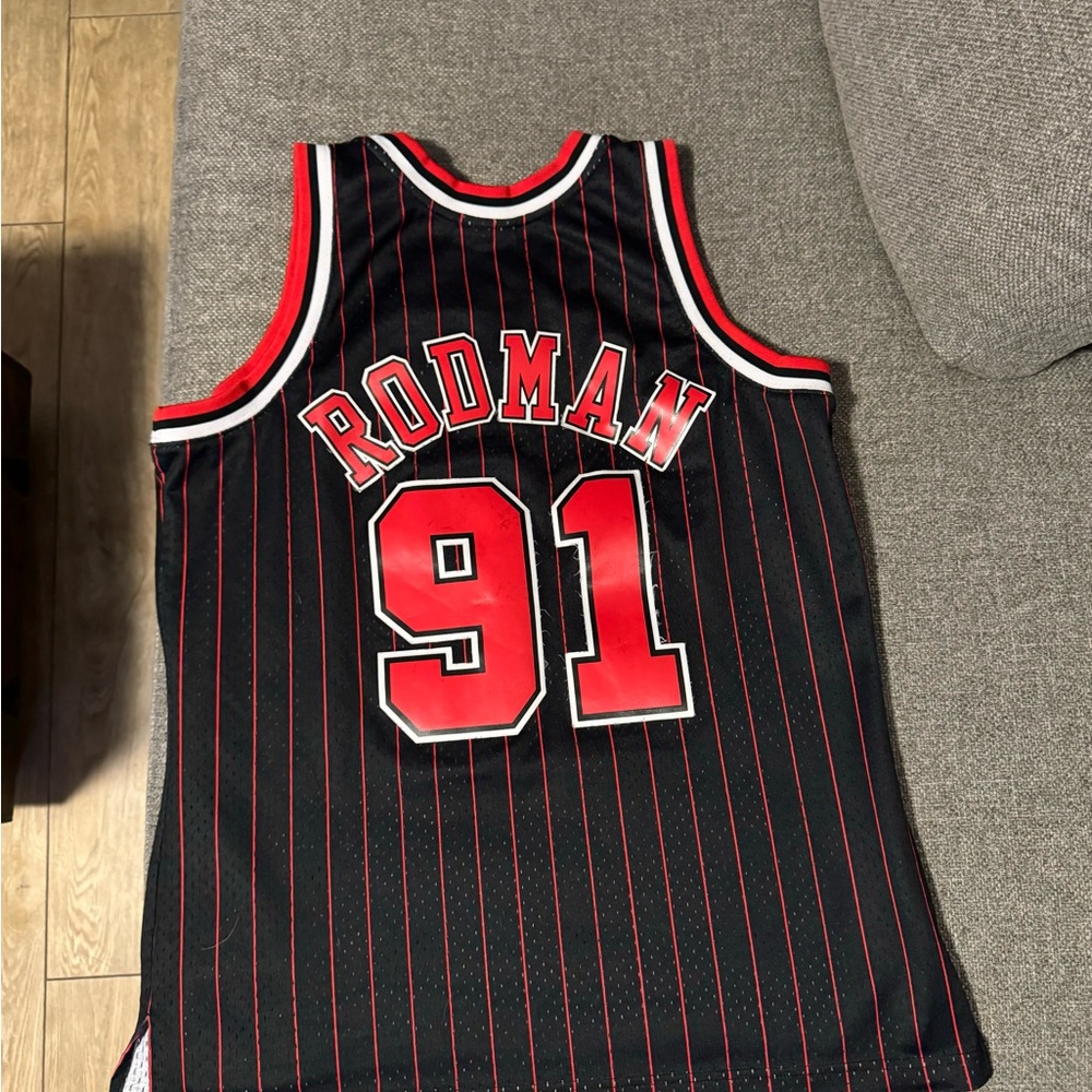Chicago bulls rodman basketball jersey hardwood classic